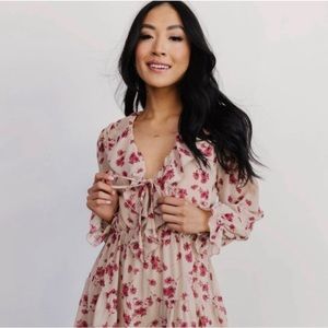 Baltic Born pink floral mini dress, size small